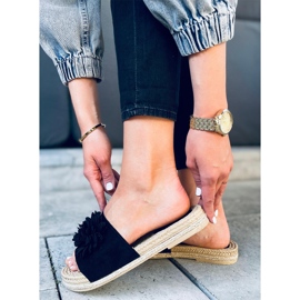 Floral fiesta Primrose Black hjemmesko sort 1