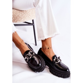Dame Brogues Loafers Læder Sort-Sølv Laura Messi 2339 1