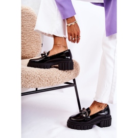 Dame Brogues Loafers Læder Sort-Sølv Laura Messi 2339 10