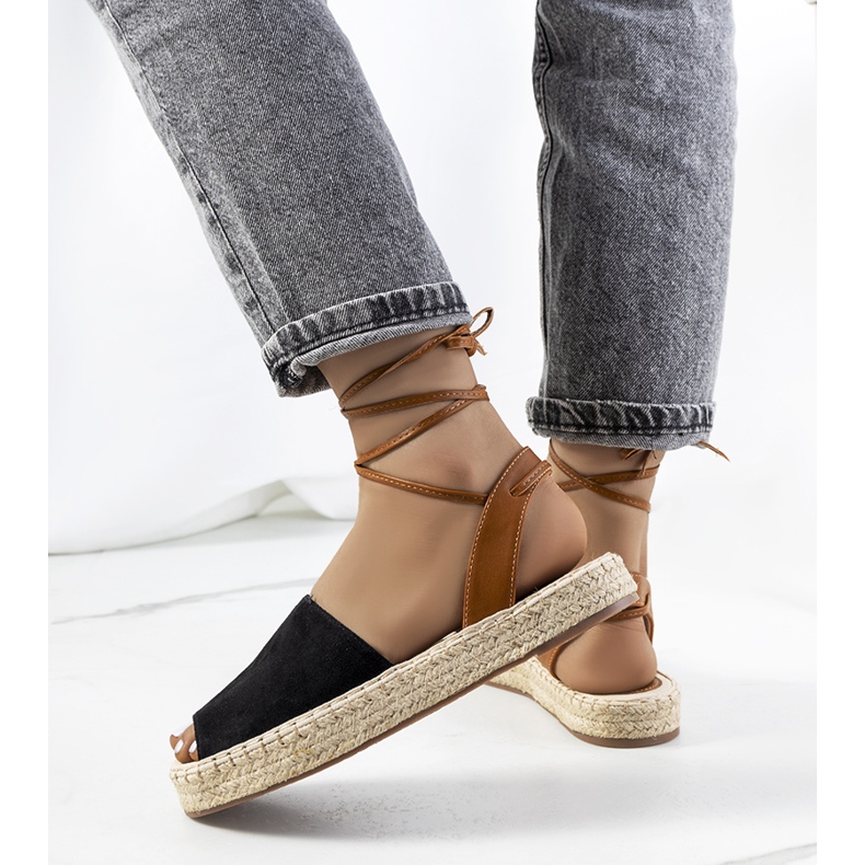 Sorte Chinner-bundne espadriller brun 1
