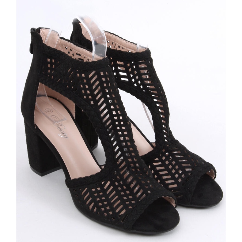 Boho gennembrudte sandaler Vivian Black sort 1