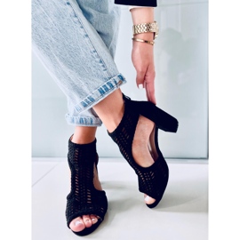 Boho gennembrudte sandaler Vivian Black sort 2