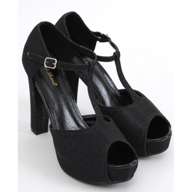 Hope Black iriserende sandaler på platformen sort 2