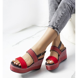 Røde Rocha kile sandaler 1