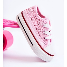 Børnesneakers med blonder hvid Roly-Poly lyserød 2