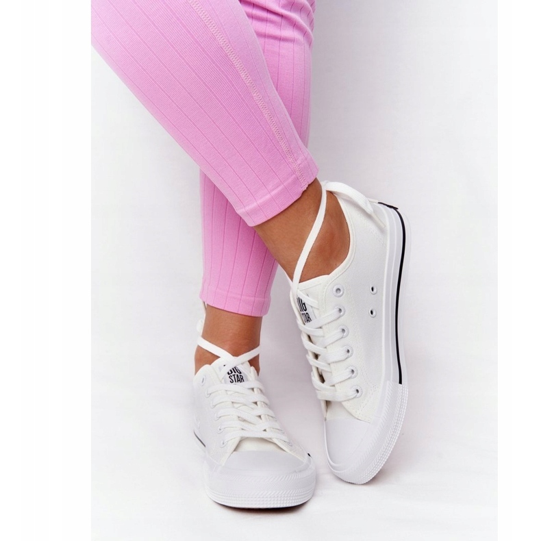 Klassiske kvinders sneakers Big Star HH274109 Hvid 5