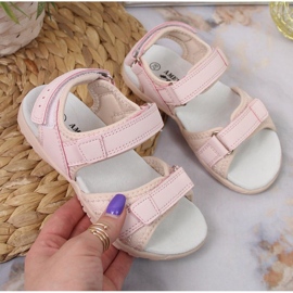 Velcro sandaler American Club Jr AM895A pink lyserød 1