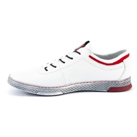 Polbut Herresko casual sko K23 hvid med rød 4