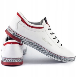 Polbut Herresko casual sko K23 hvid med rød 7