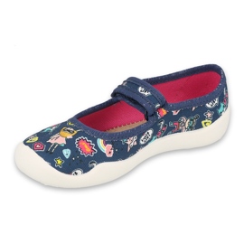 Befado Børns hjemmesko 114x482 Navy Blue med farverige applikationer blå 1