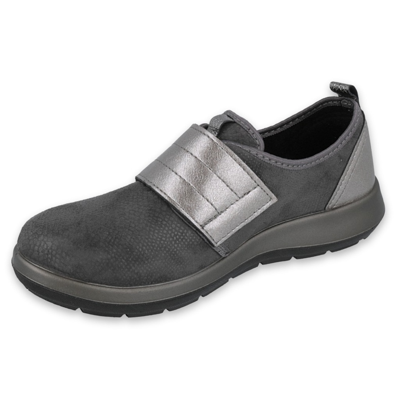 Befado kvinders velcro sko 156d003 sort grå 1