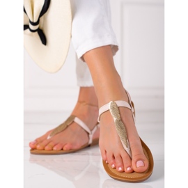 SHELOVET Japanske sandaler beige 3