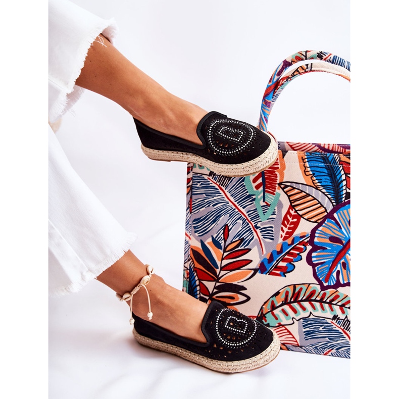 S.Barski Meredith Black Openwork Slip-on espadriller til kvinder sort 2
