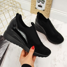 Kvinders sorte wedge sneakers Vinceza 2