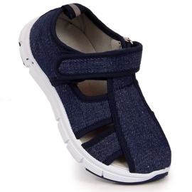 Atletico marineblå sneakers til drenge med velcro 1