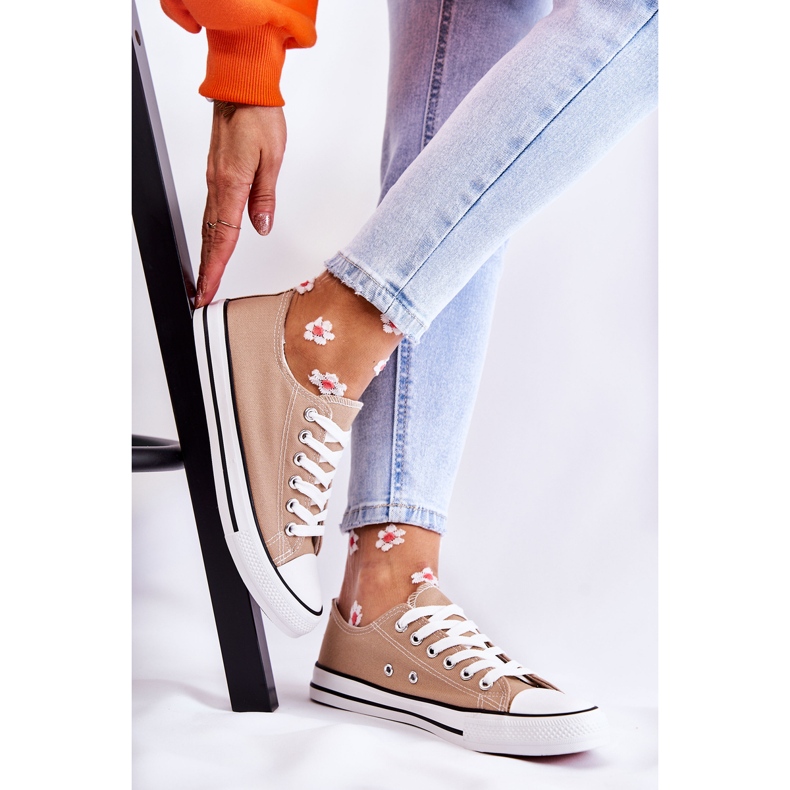 PJ1 Klassiske sneakers til kvinder bundet mørk beige Be Mine 1