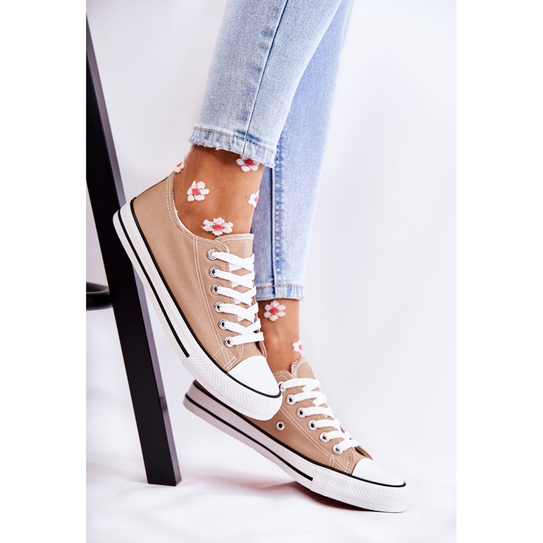 PJ1 Klassiske sneakers til kvinder bundet mørk beige Be Mine 2