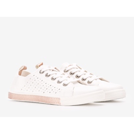 Impi hvide og lyserøde sneakers til kvinder gylden 1