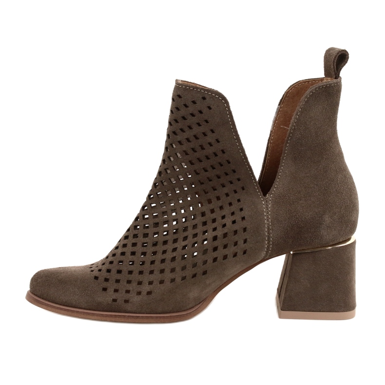 Lewski Shoes Ruskind Openwork Støvler Lewski Sko 3165 jordvelour brun 3
