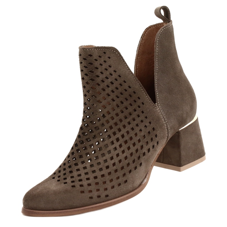Lewski Shoes Ruskind Openwork Støvler Lewski Sko 3165 jordvelour brun 5
