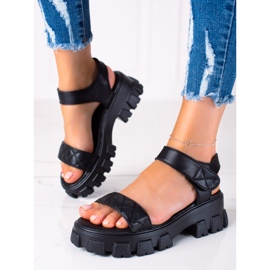 SHELOVET Velcro sandaler sort 1