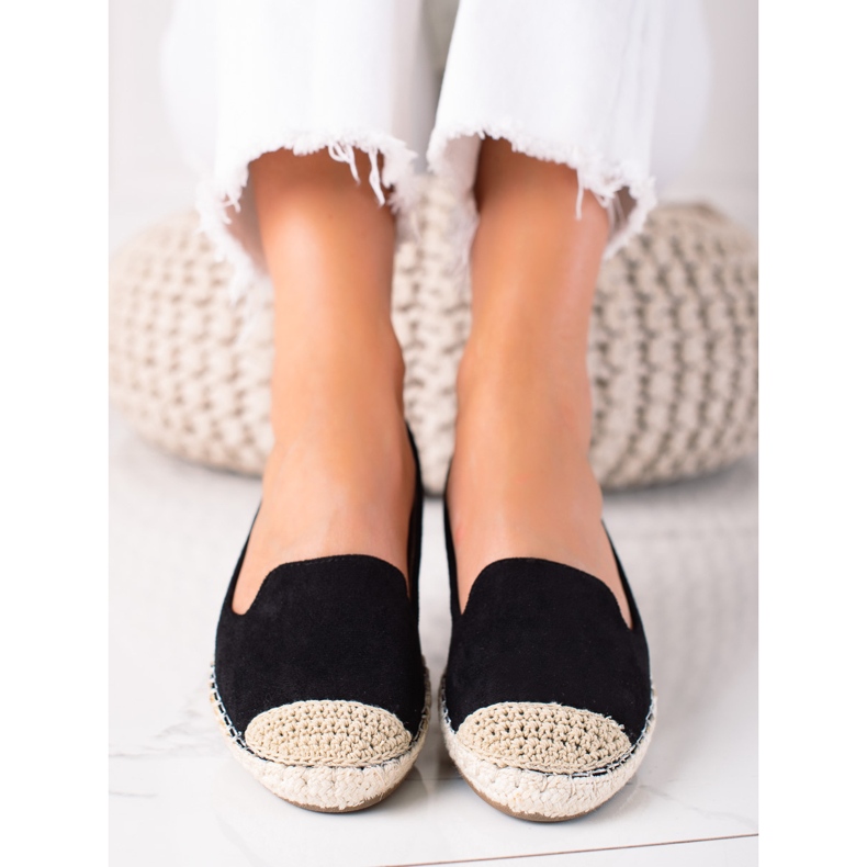 SHELOVET Ruskind espadriller sort 1