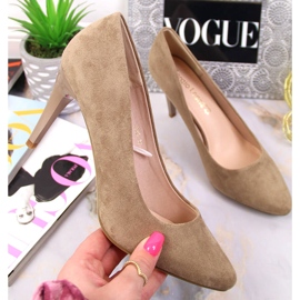 Sergio Leone stiletpumps i beige ruskind 1
