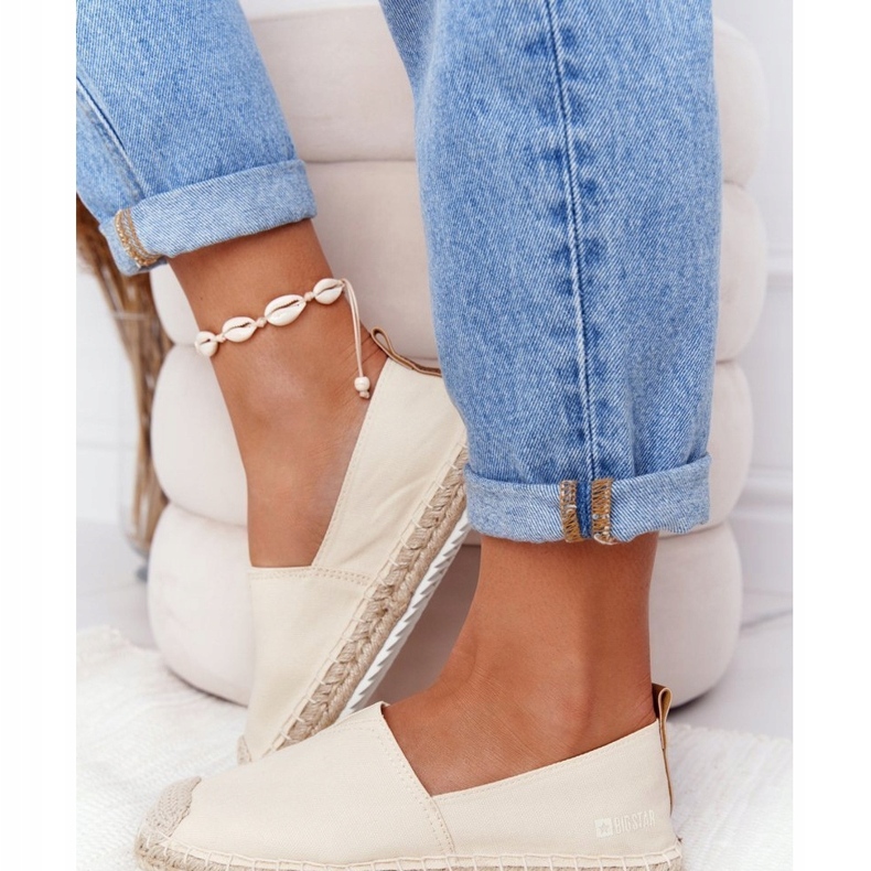Espadrilles på en flettet sål Big Star HH274501 Beige 3