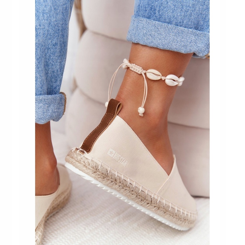 Espadrilles på en flettet sål Big Star HH274501 Beige 4