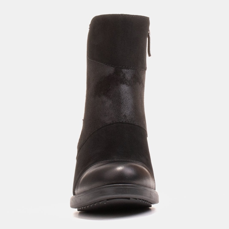 Marco Shoes Behagelige damestøvler i en kombination af kernelæder og nubuck sort 1