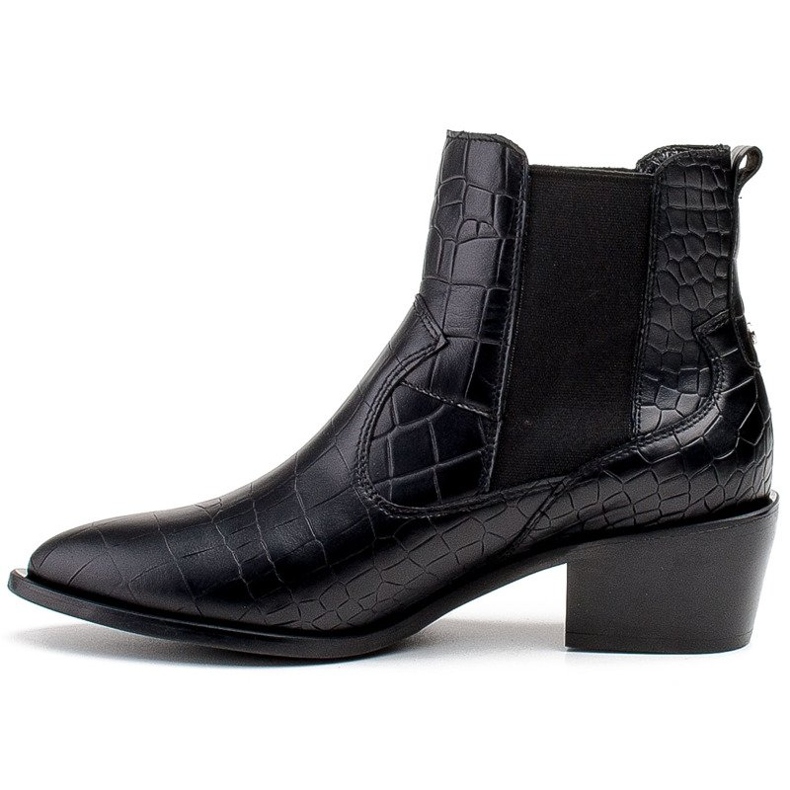 Marco Shoes Ankelstøvler til kvinder i cowboystil med motiv af slangeskind sort 2