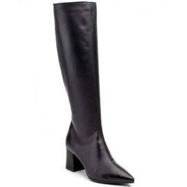 Marco Shoes Elegante, slanke sorte støvler 1