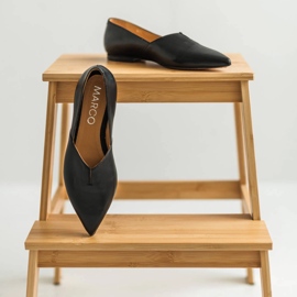 Marco Shoes Sort Marco 1285P ballerina til kvinder med udskæring 2