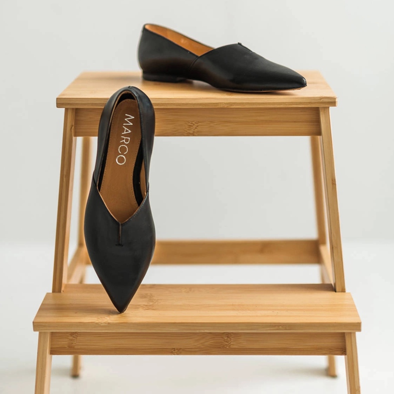 Marco Shoes Sort Marco 1285P ballerina til kvinder med udskæring 2