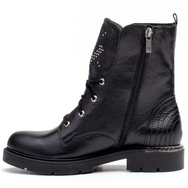 Marco Shoes Marco 1342B bandt damestøvler med stråler og lynlås sort 2