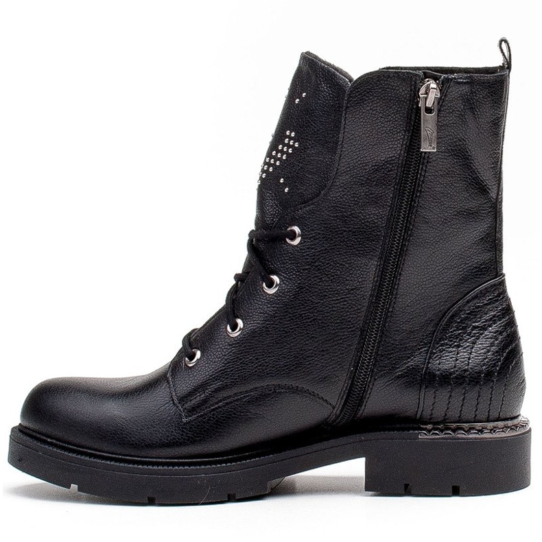 Marco Shoes Marco 1342B bandt damestøvler med stråler og lynlås sort 2