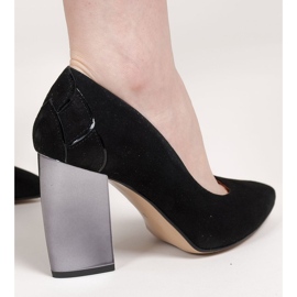 Marco Shoes Sorte pumps med metallisk hæl 2