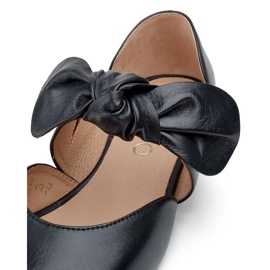 Marco Shoes Sort ballerina 1531P med sort sløjfe 2