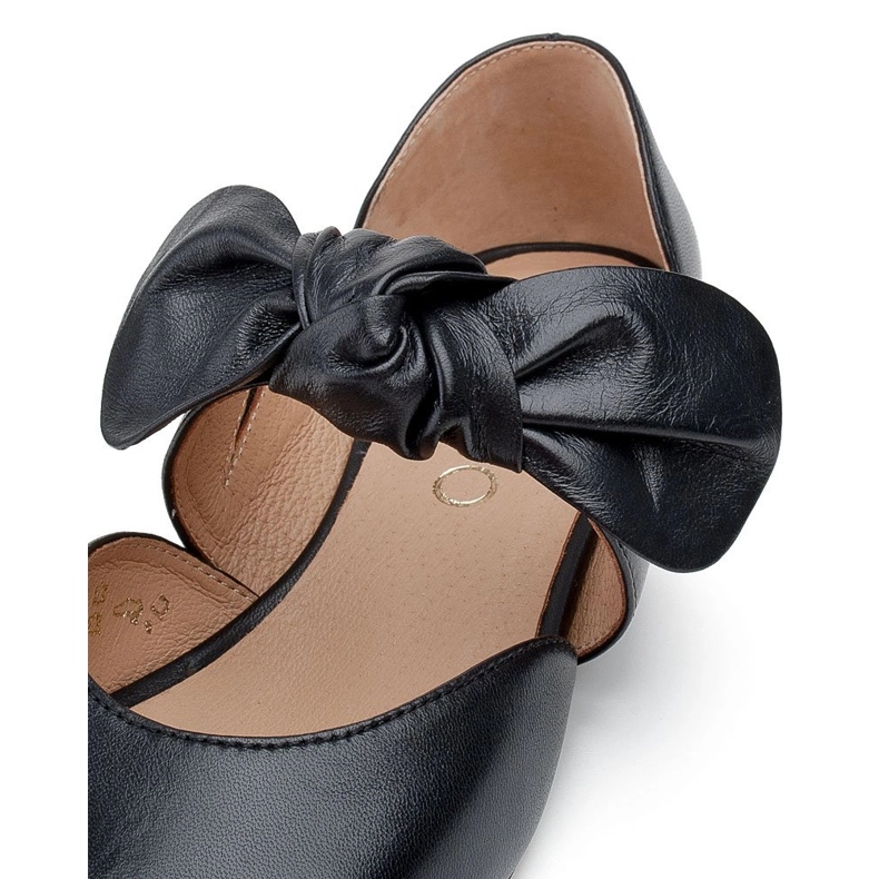 Marco Shoes Sort ballerina 1531P med sort sløjfe 2