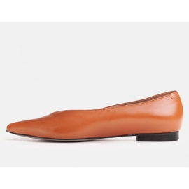 Marco Shoes Brun ballerinaer i læder 1