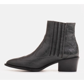 Marco Shoes Grå cowboystøvler lavet af kernelæder uden isolering 1