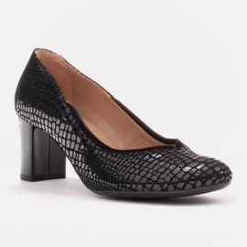 Glatte og behagelige sorte Marco Shoes pumps 1