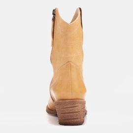 Marco Shoes Cowboystøvler i håndpoleret læder uden isolering gul 4