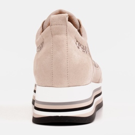 Marco Shoes Sneakers på en tyk sål med åndbart mesh beige 5