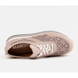 Marco Shoes Sneakers på en tyk sål med åndbart mesh beige 7