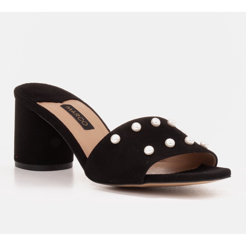Marco Shoes Marco damesko i naturlig ruskind sort 1