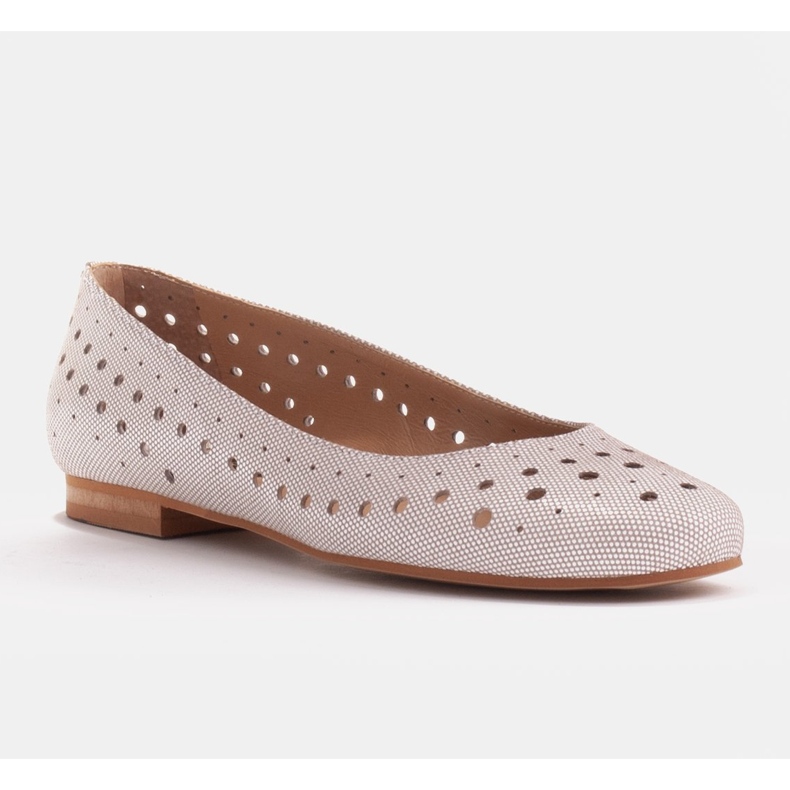 Marco Shoes Kvinders ballerinaer med perforering på overdelen beige 1