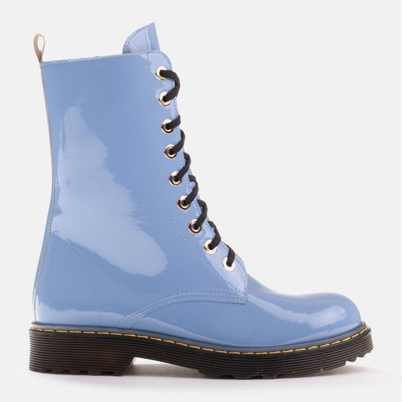 Marco Shoes Høje ankelstøvler, støvler bundet på en gennemsigtig sål blå 1