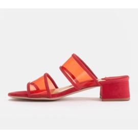 Marco Shoes Tøfler til kvinder med gennemsigtige striber rød 4