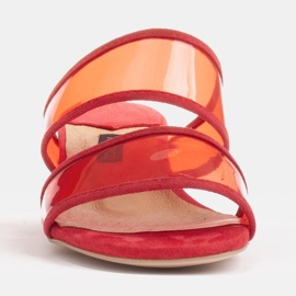 Marco Shoes Tøfler til kvinder med gennemsigtige striber rød 2